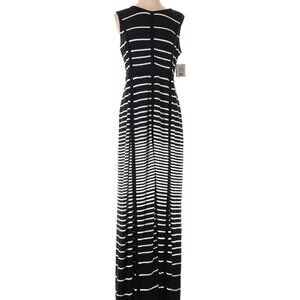 Taylor Black and white stripe jersey Maxi Dress, size 6